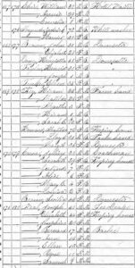 A cluster of Black households in Frederick’s Ward 5, 1870 US Population Census.