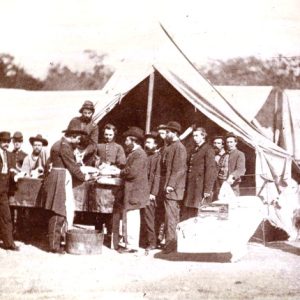 An amputation being performed after the Battle of Gettysburg (U.S. Army Military History Institute)