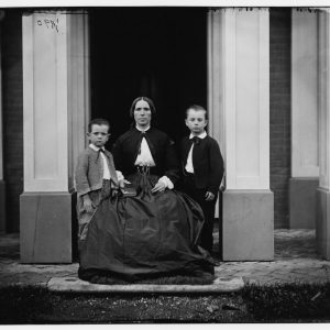 Mrs. Tynan and her two sons in Frederick, Maryland, c.1862 (Library of Congress)